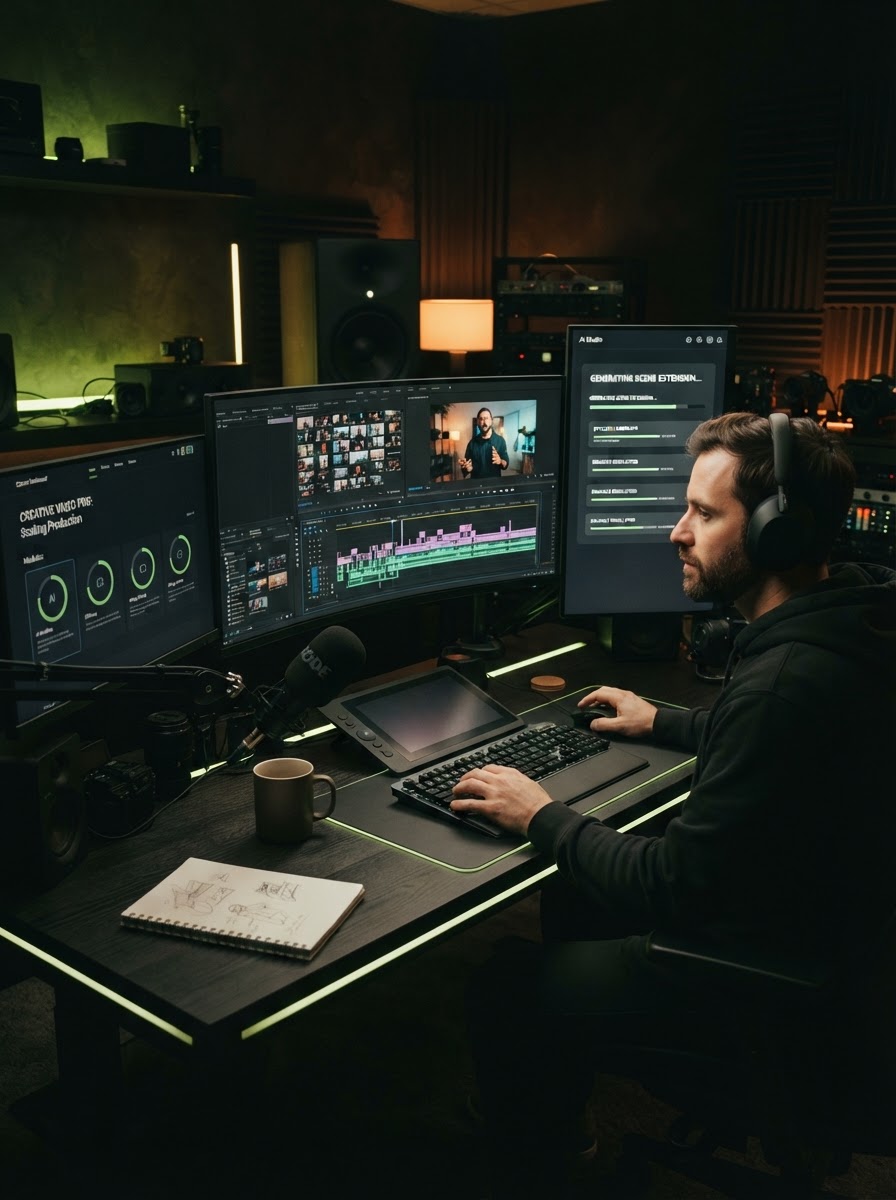 Producție video scalabilă și panoul de lucru al cursului AI Social Mastery