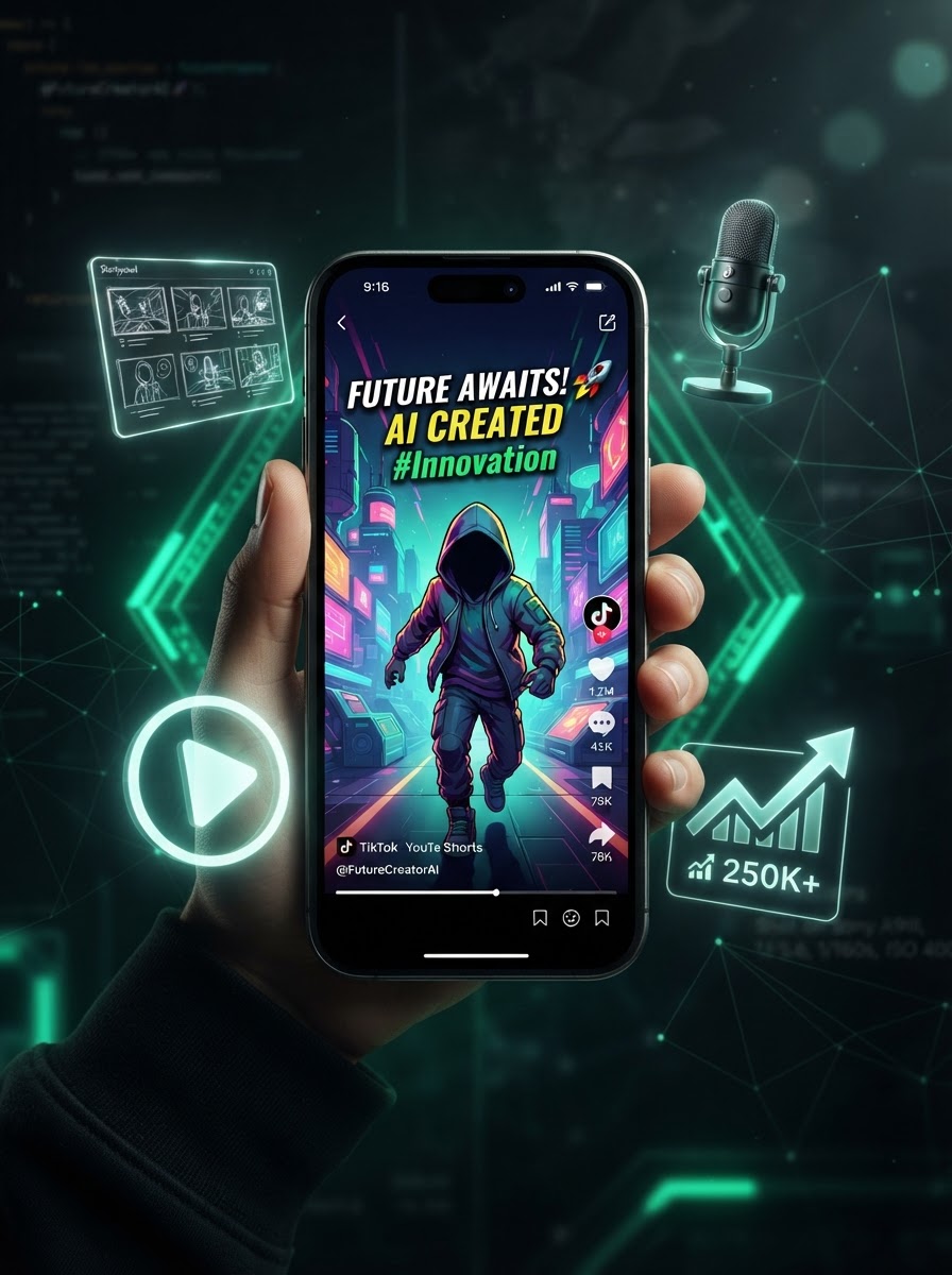 Canal faceless de conținut video cu AI pe TikTok și YouTube Shorts