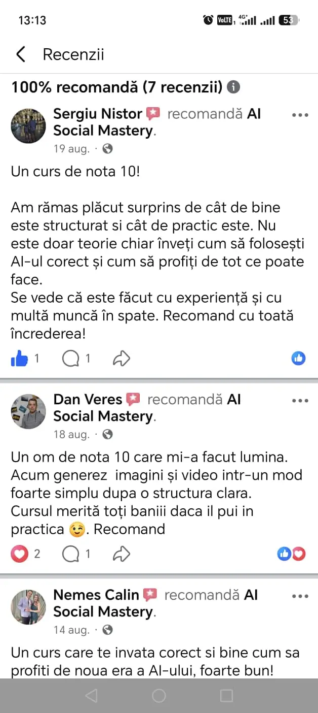 Recenzie Sergiu Nistor – curs practic de nota 10 structură video AI