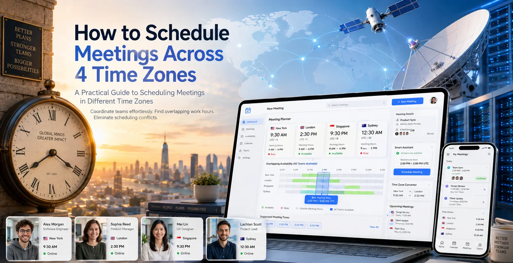 How to Schedule Meetings Across 4 Time Zones: A Practical Guide to Scheduling Meetings in Different Time Zones