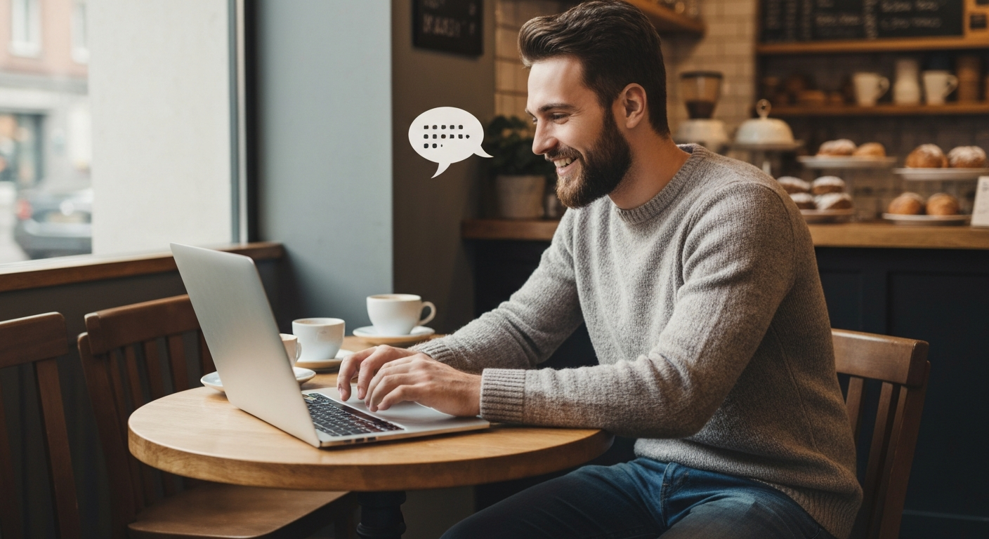 Person chatting on website