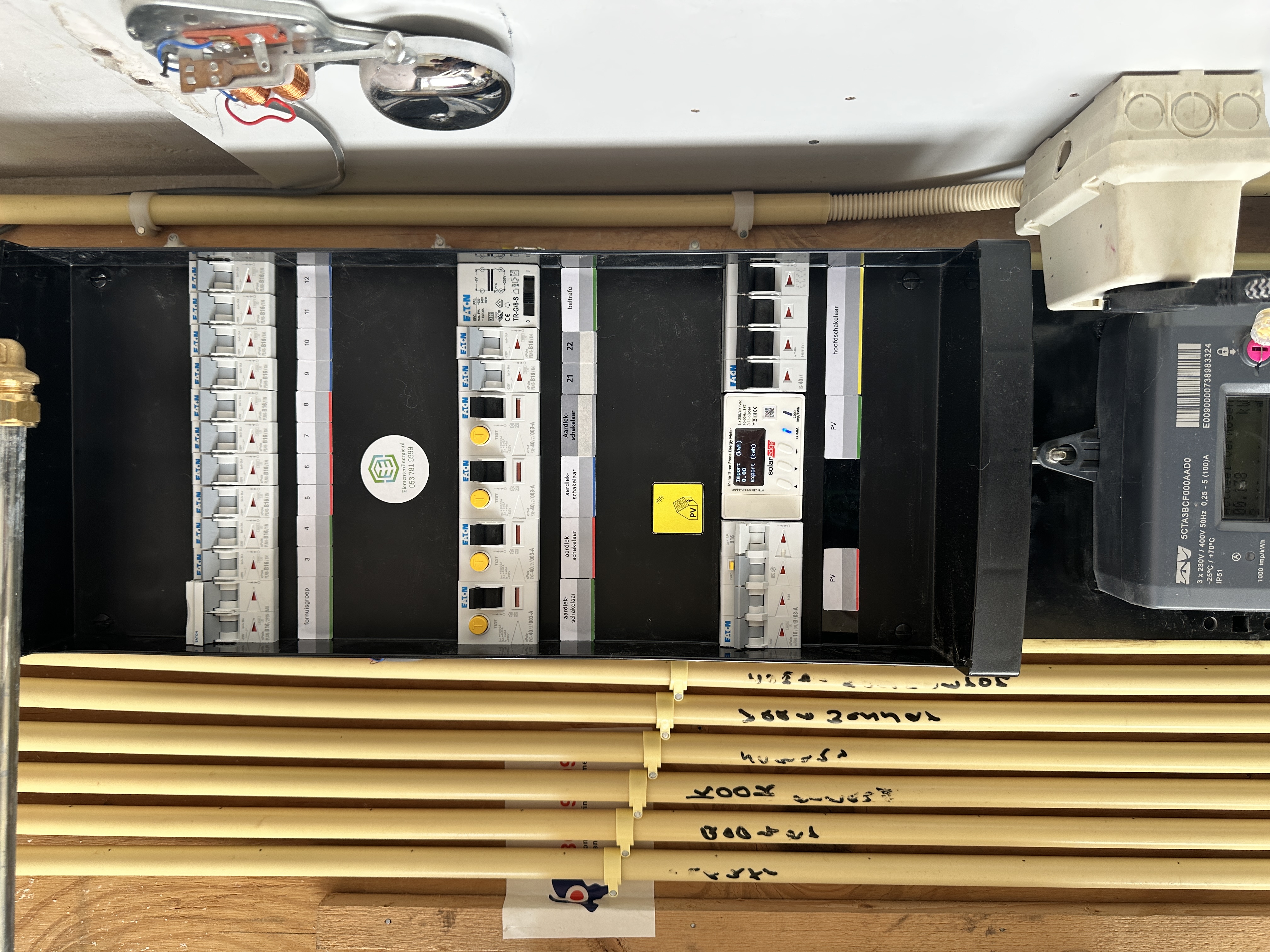 Nieuwe moderne groepenkast installatie