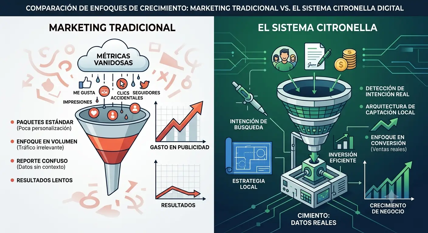 Marketing Tradicional vs Sistema Citronella