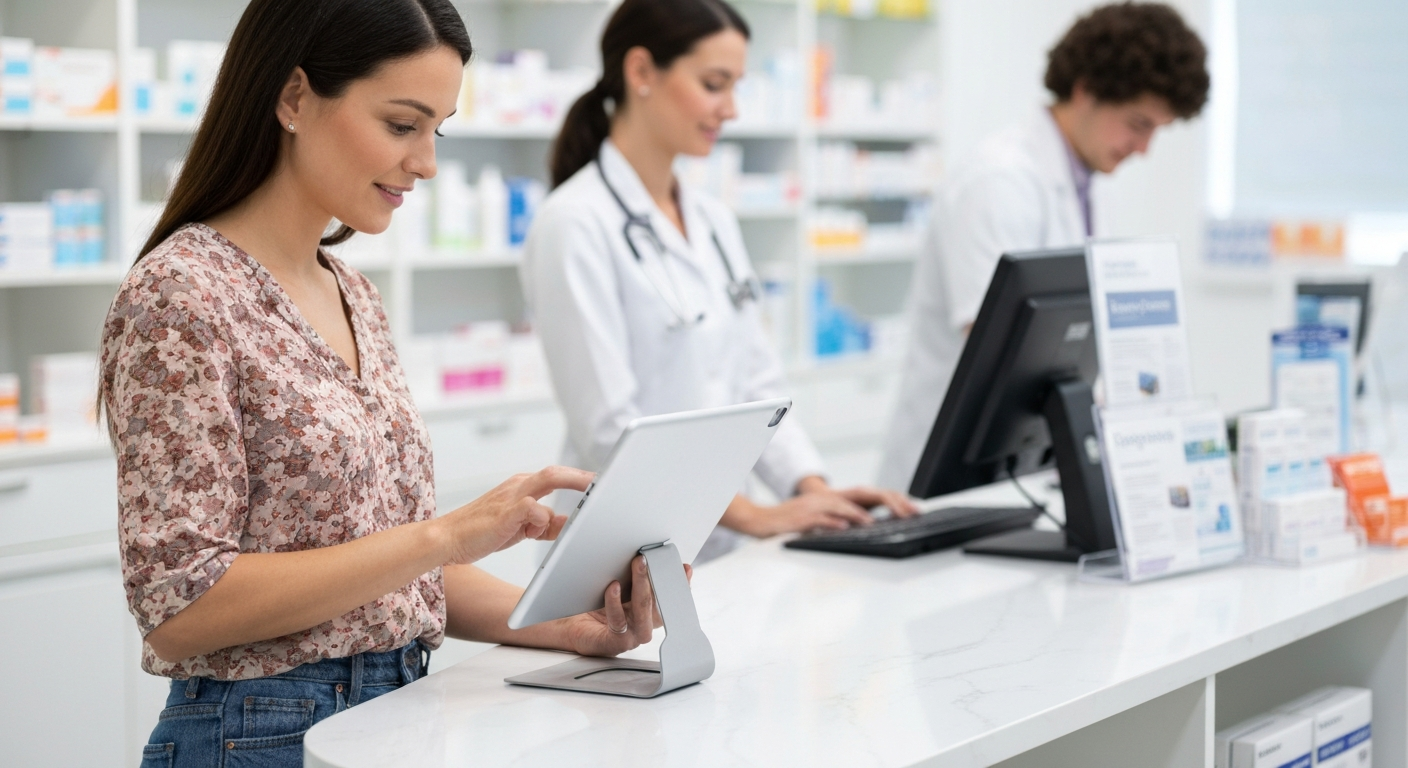 Cliente che prenota un nuovo servizio in farmacia