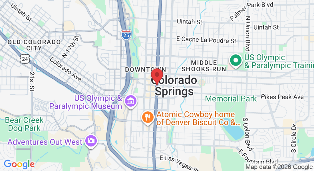 Map of Colorado Springs service area