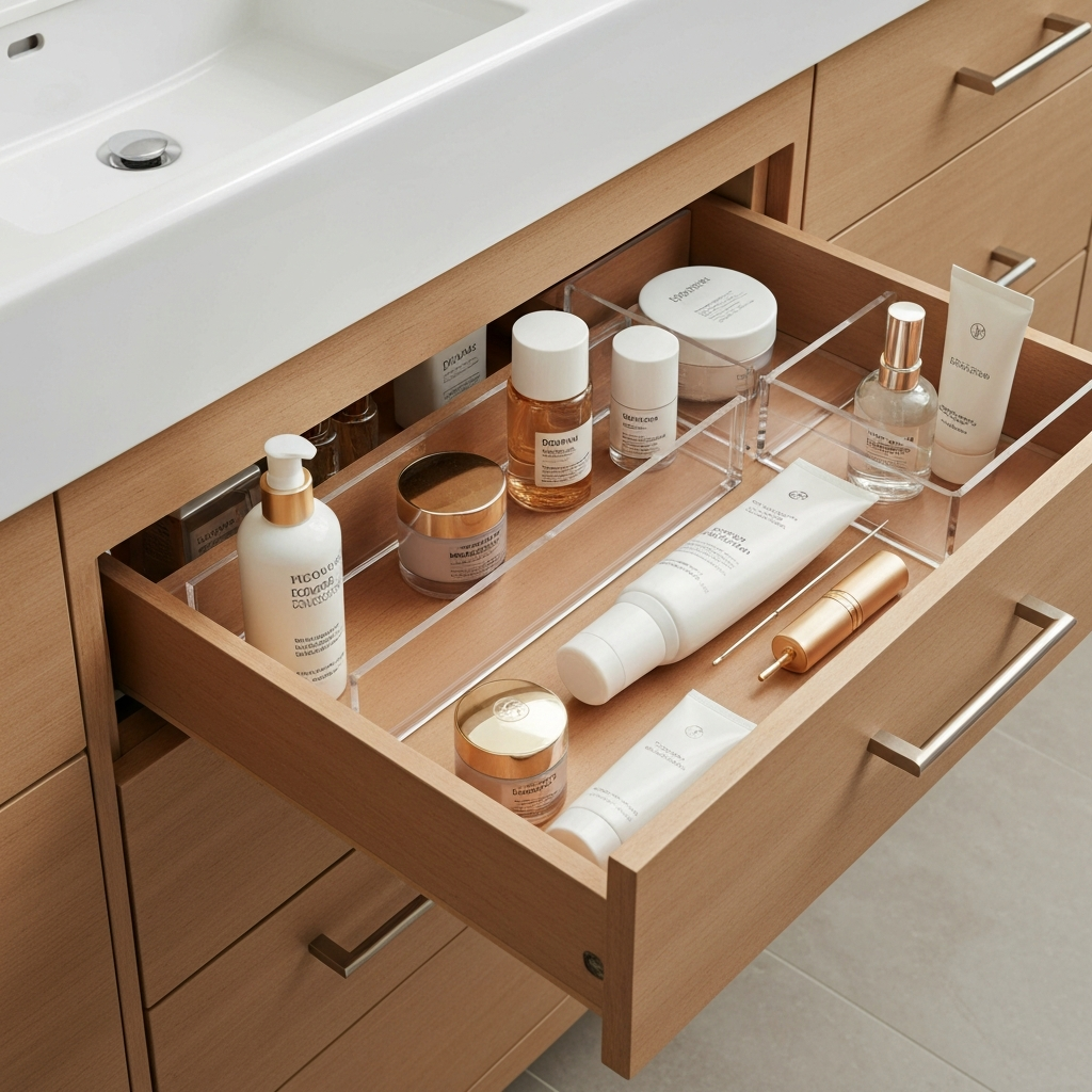 Organized bathroom vanity