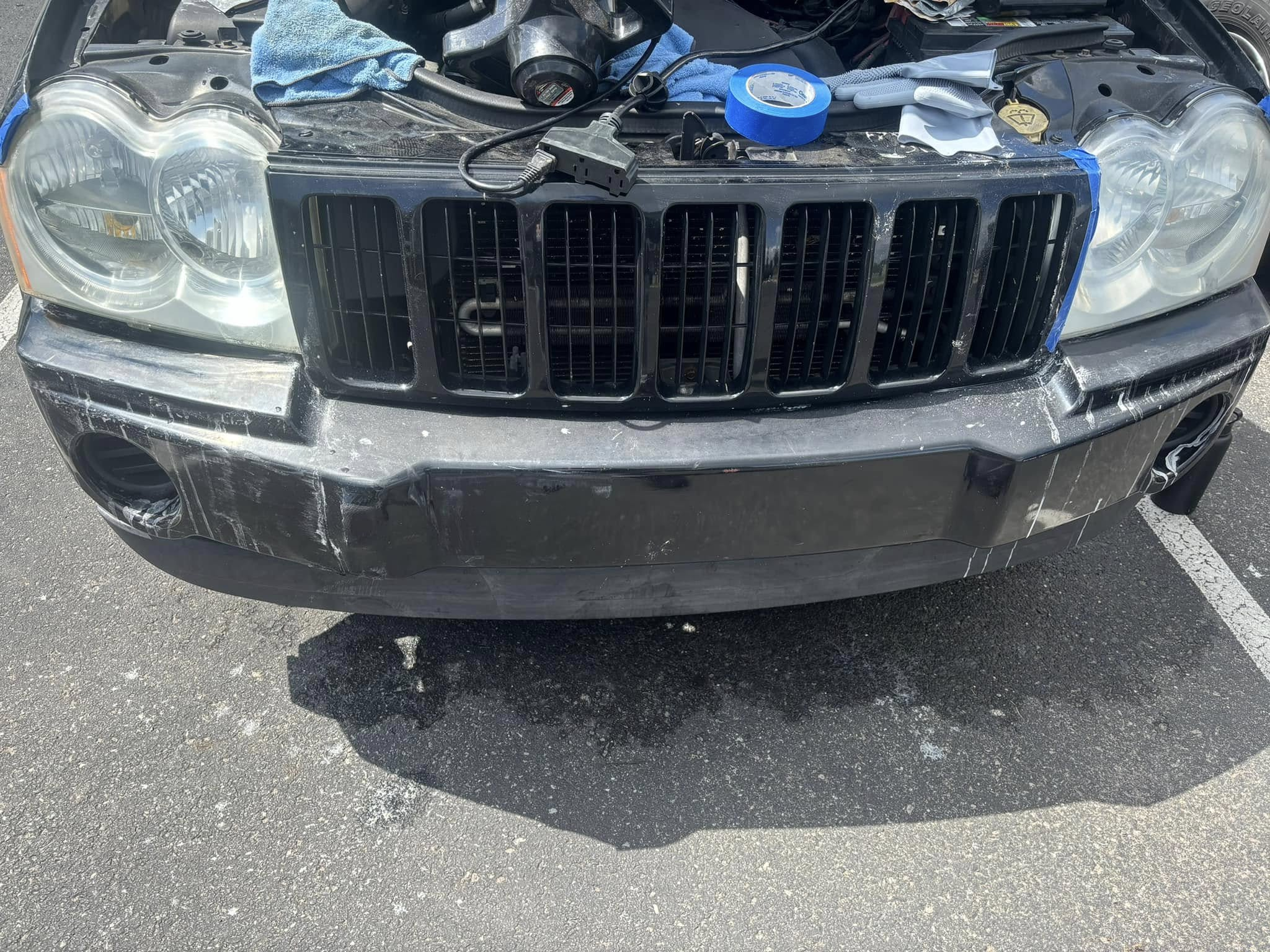 Restored clear headlights after mobile detailing service
