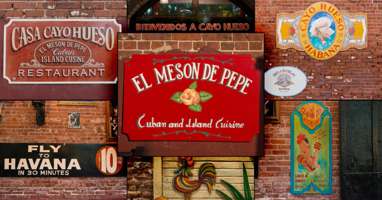 Historic exterior view of El Mesón de Pepe restaurant at Mallory Square