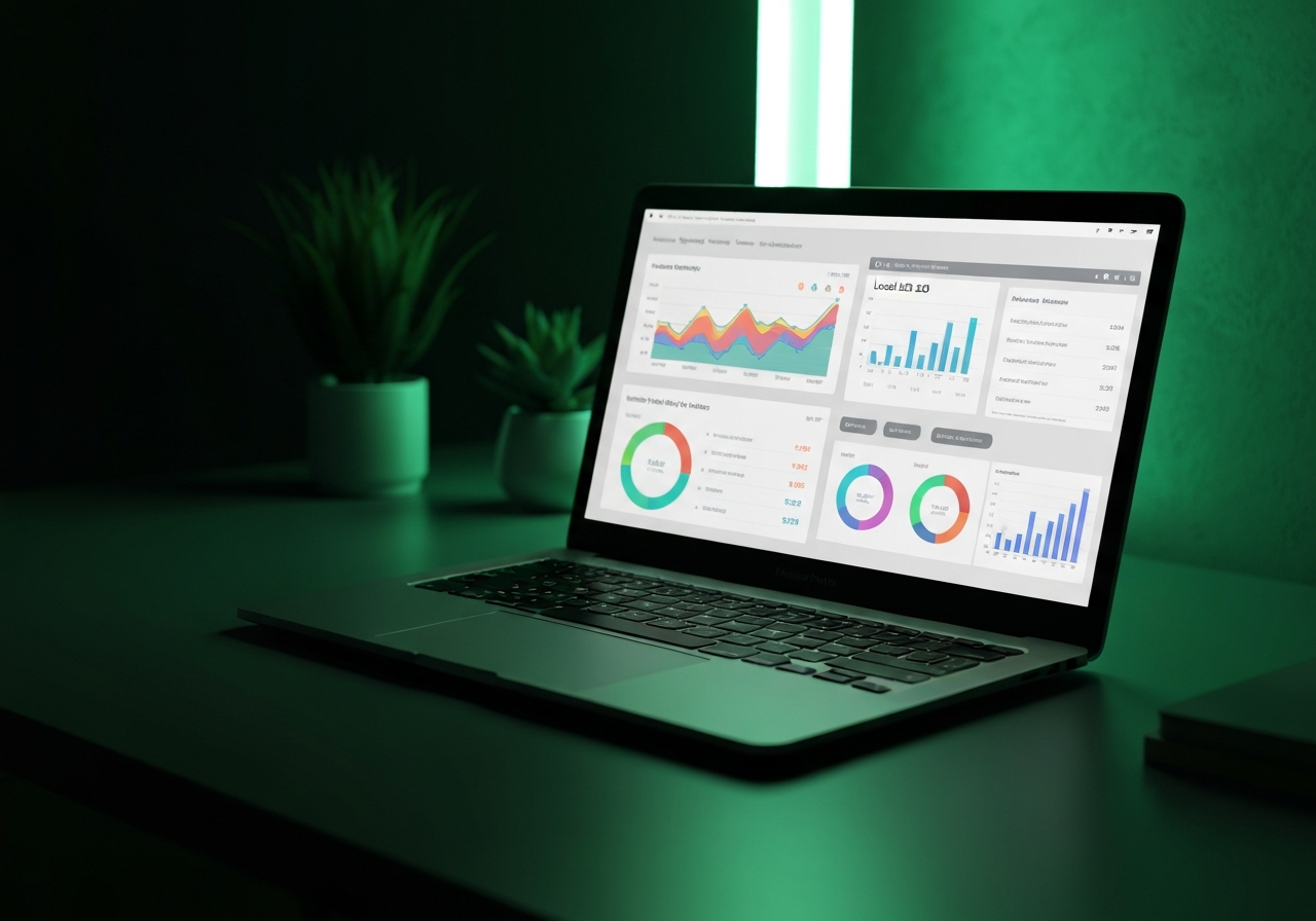 Digital marketing dashboard showing Hampton GA search volume and local SEO growth