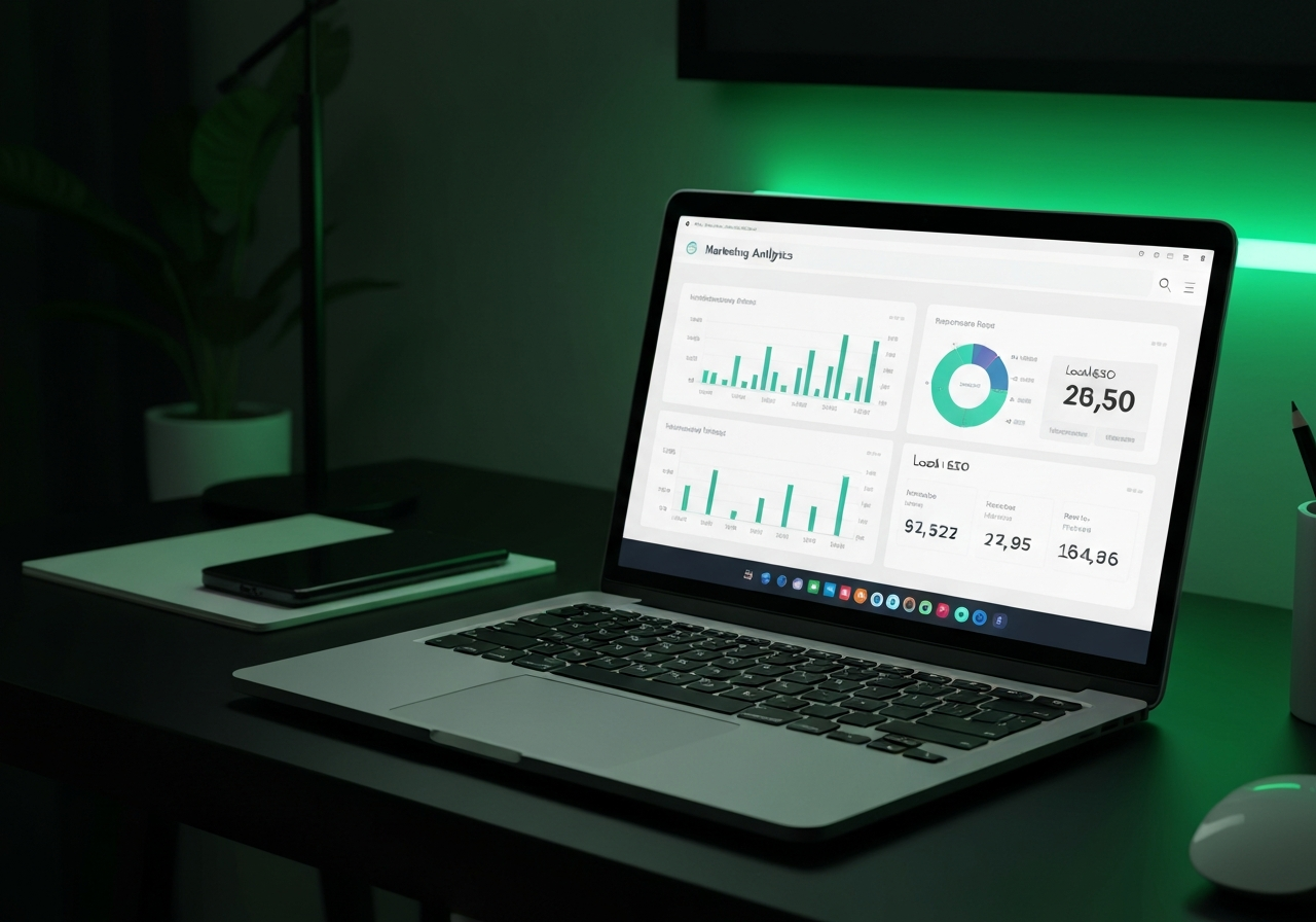Data visualization screen showing inbound lead volume increases for Locust Grove AI clients
