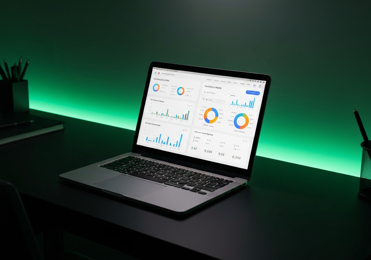 Digital dashboard displaying AI marketing ROI and automation metrics for Henry County businesses