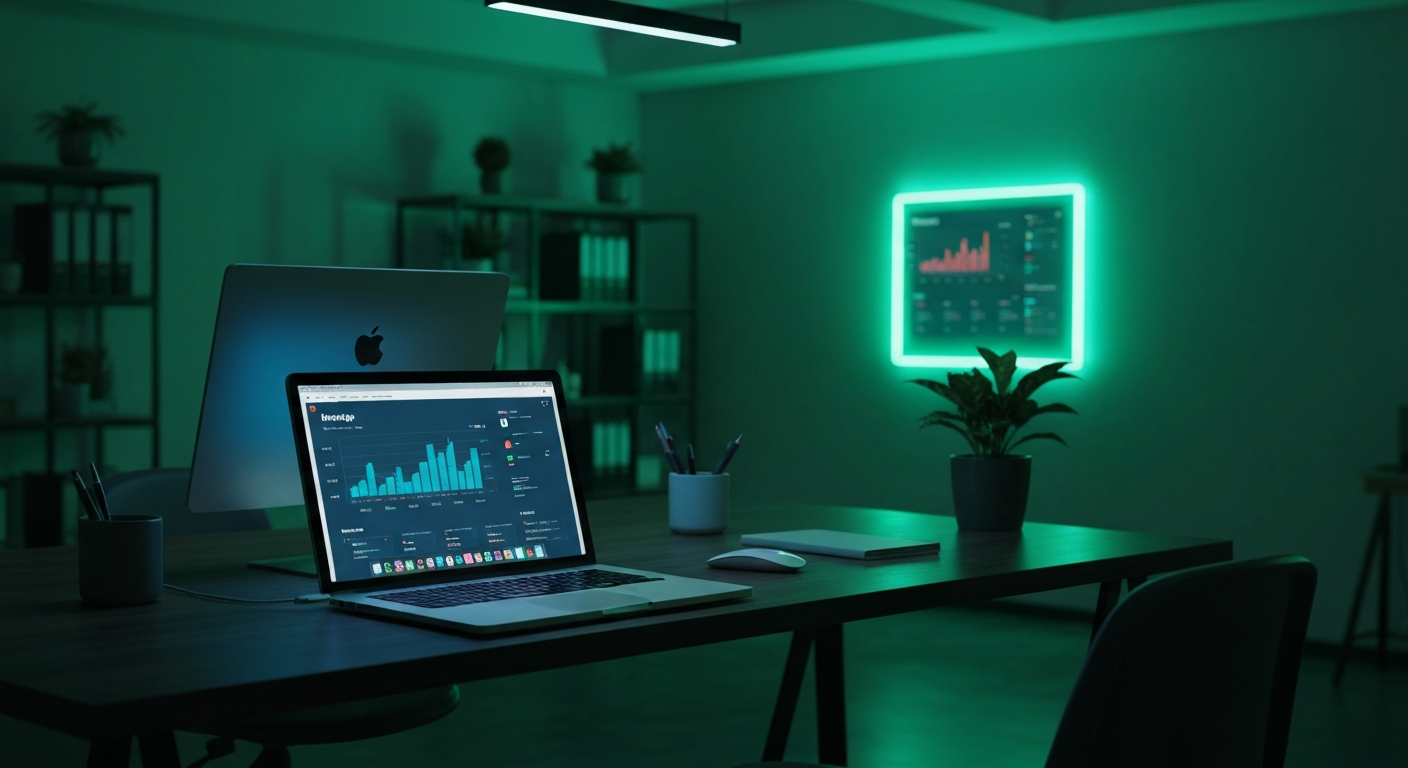 Hampton AI marketing strategist setting up voice receptionist workflows on a laptop