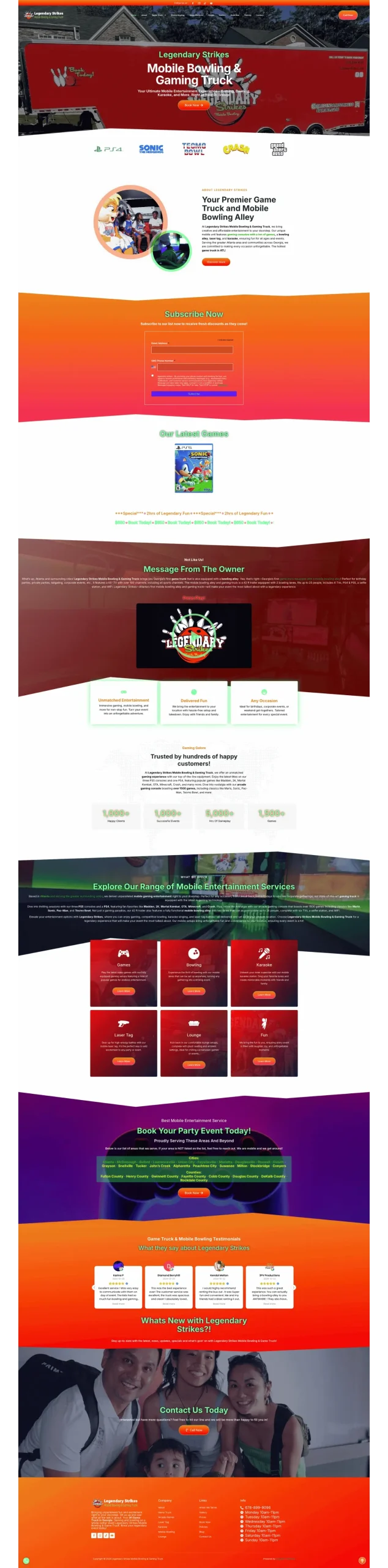 Legendary Strikes Website Preview