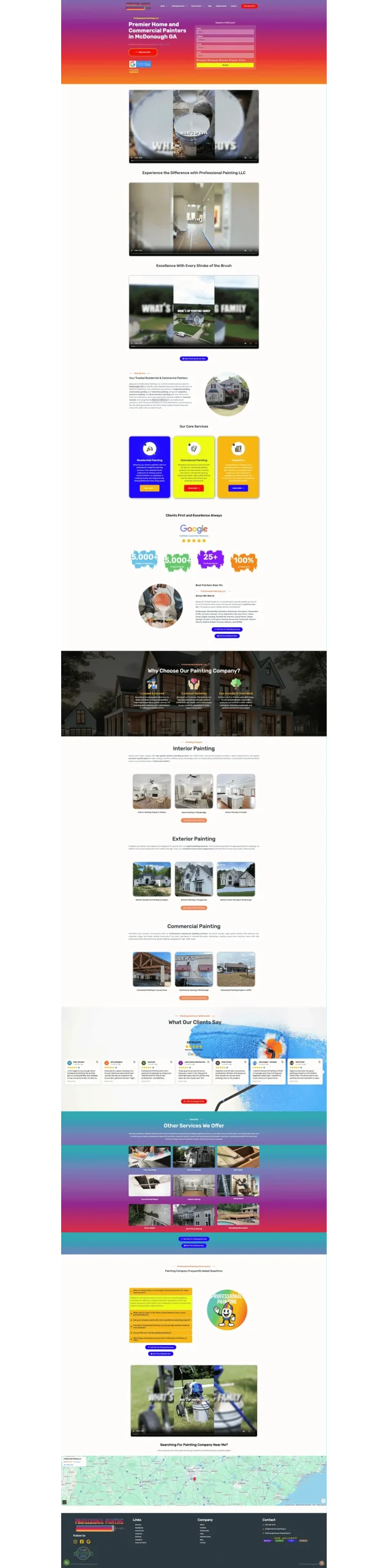 Professional Painting LLC Website Preview