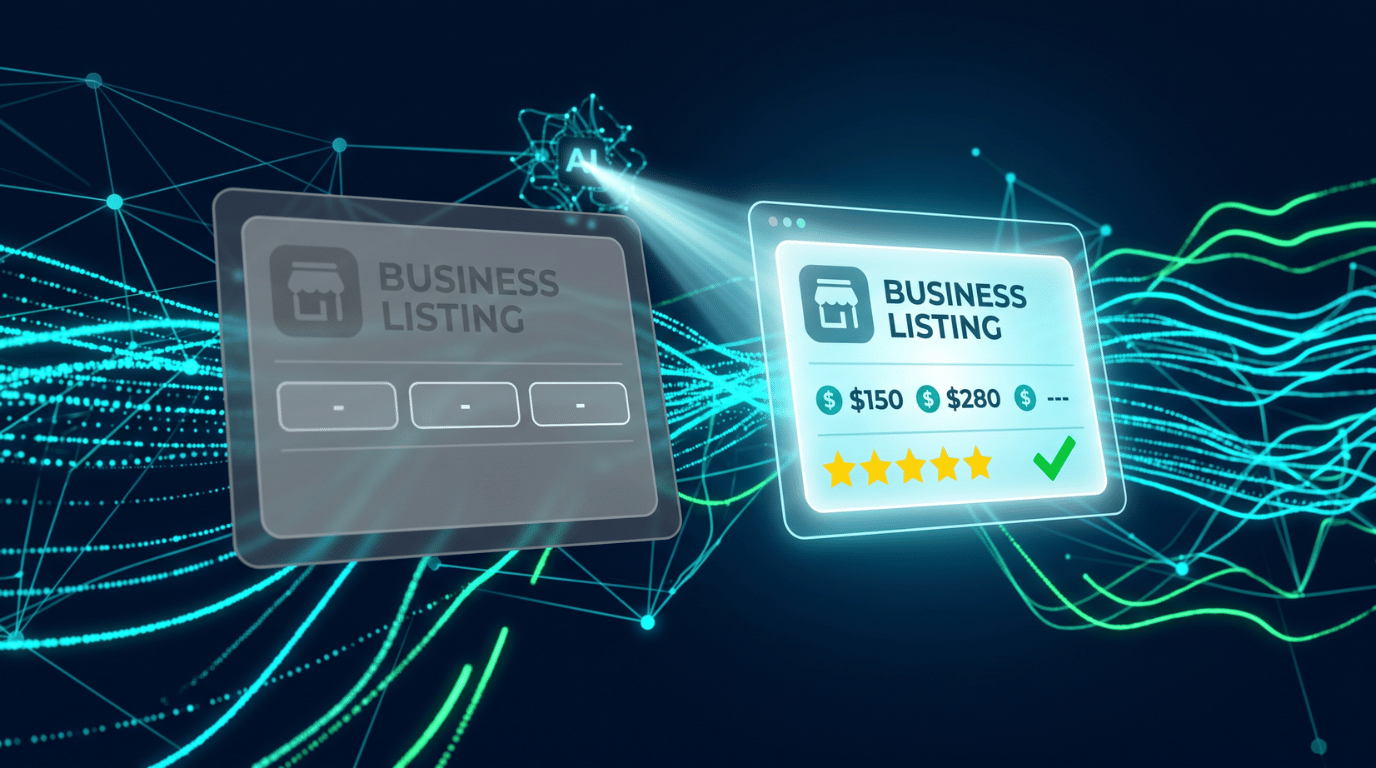 Google Business Profile listings compared with prices and AI search lights