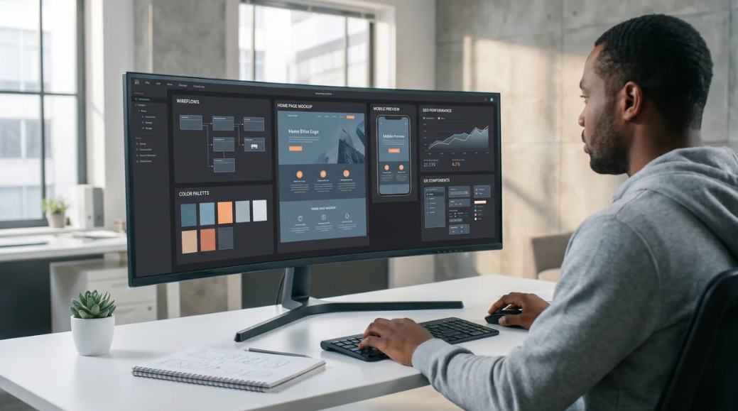 Dashboard showing best web design results for McDonough businesses