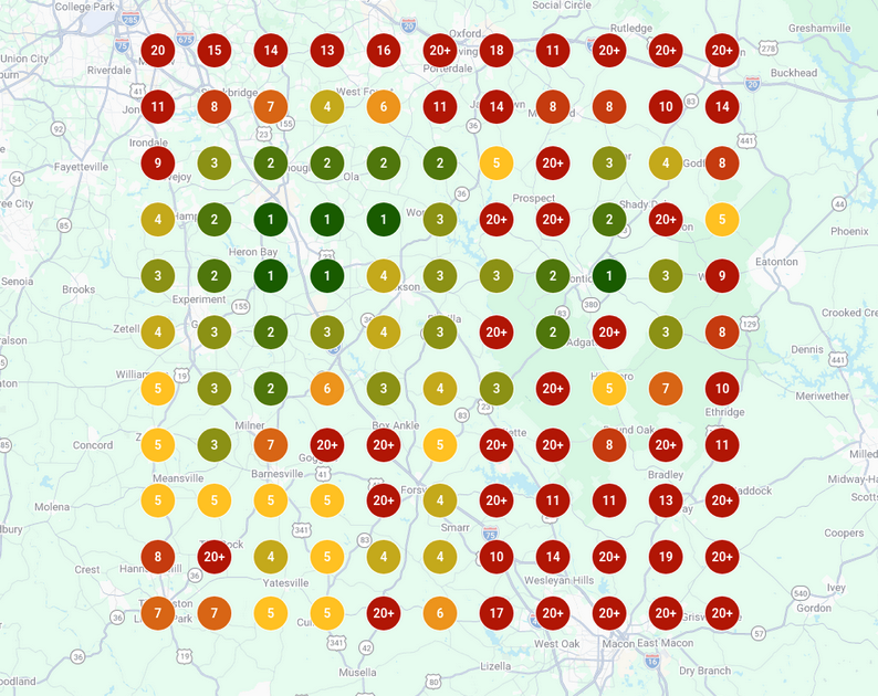 Local Search Visibility Map