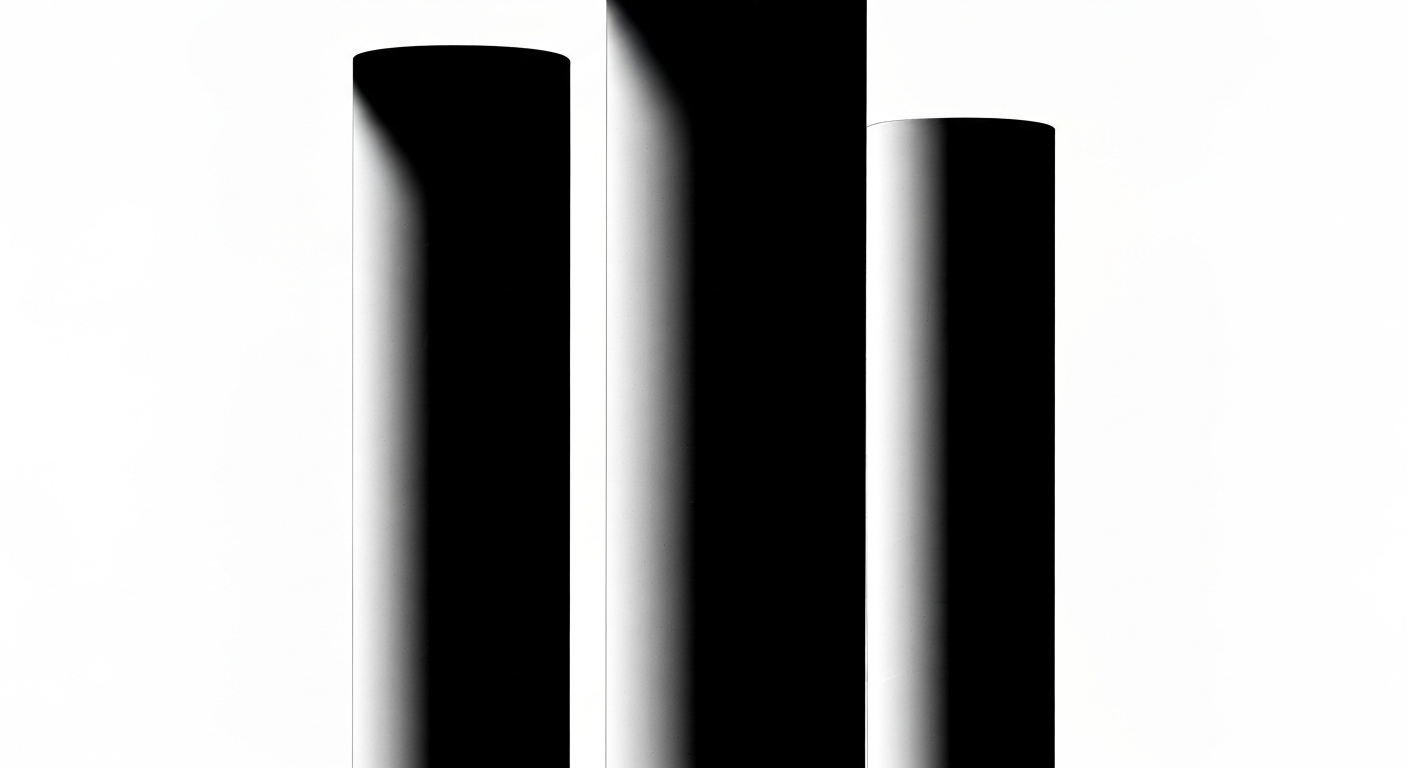 Three abstract pillars comparing CRM platforms