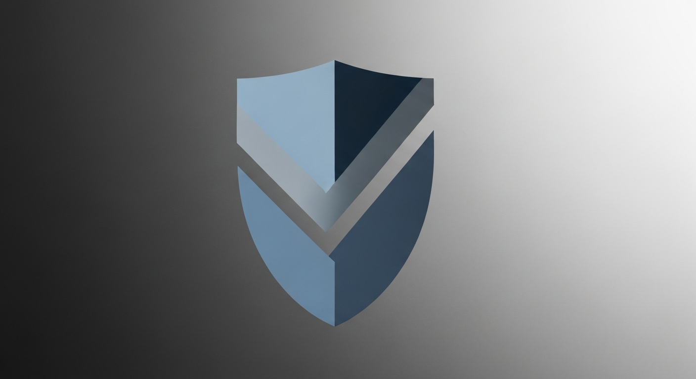 Abstract shield or checkmark representing Google Screened