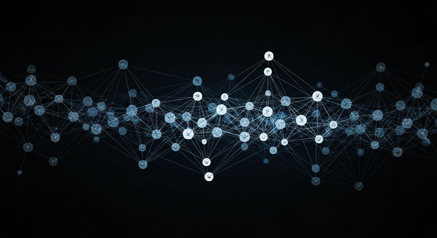 Abstract connected nodes representing a CRM system