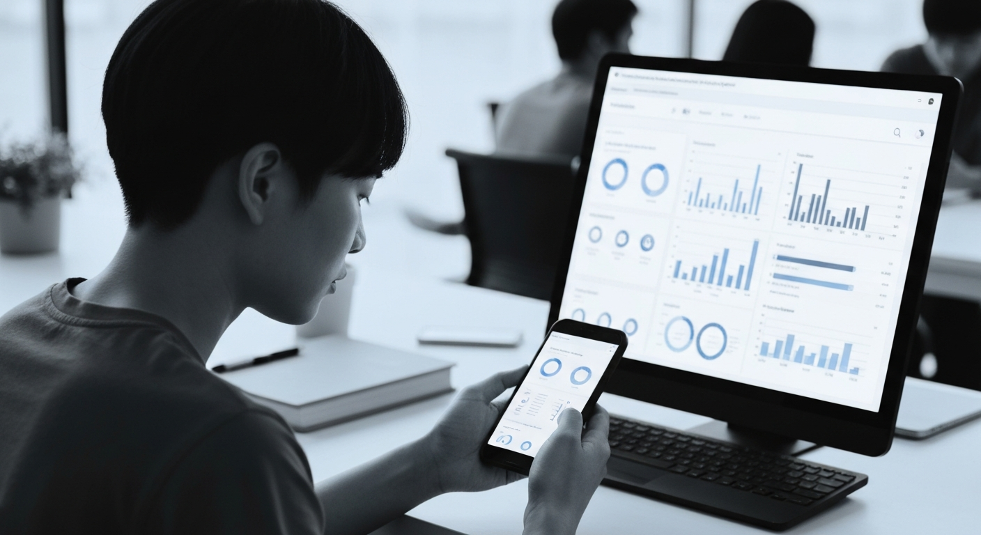 Person looking at dashboard