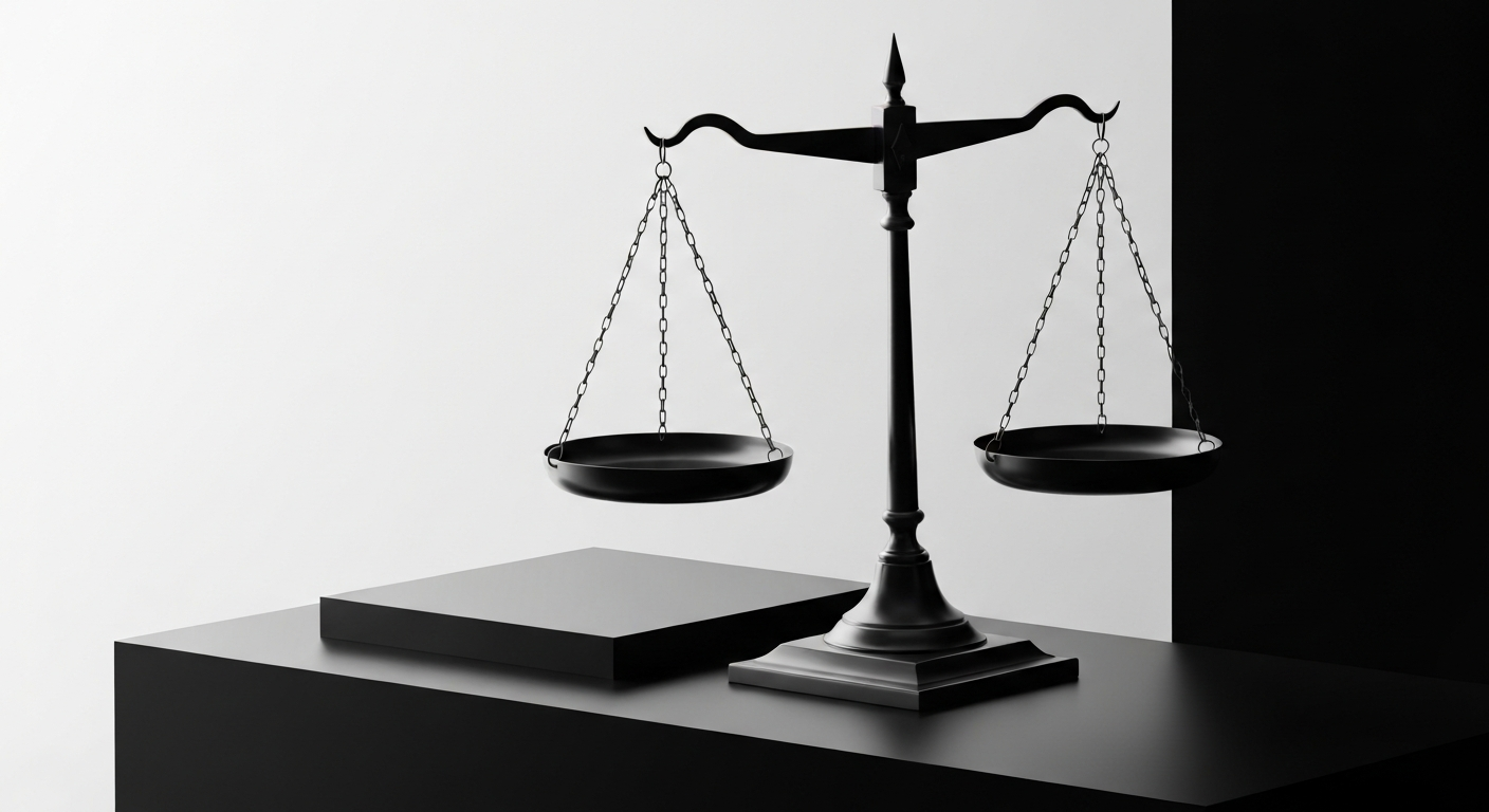Abstract balance scale representing tool evaluation