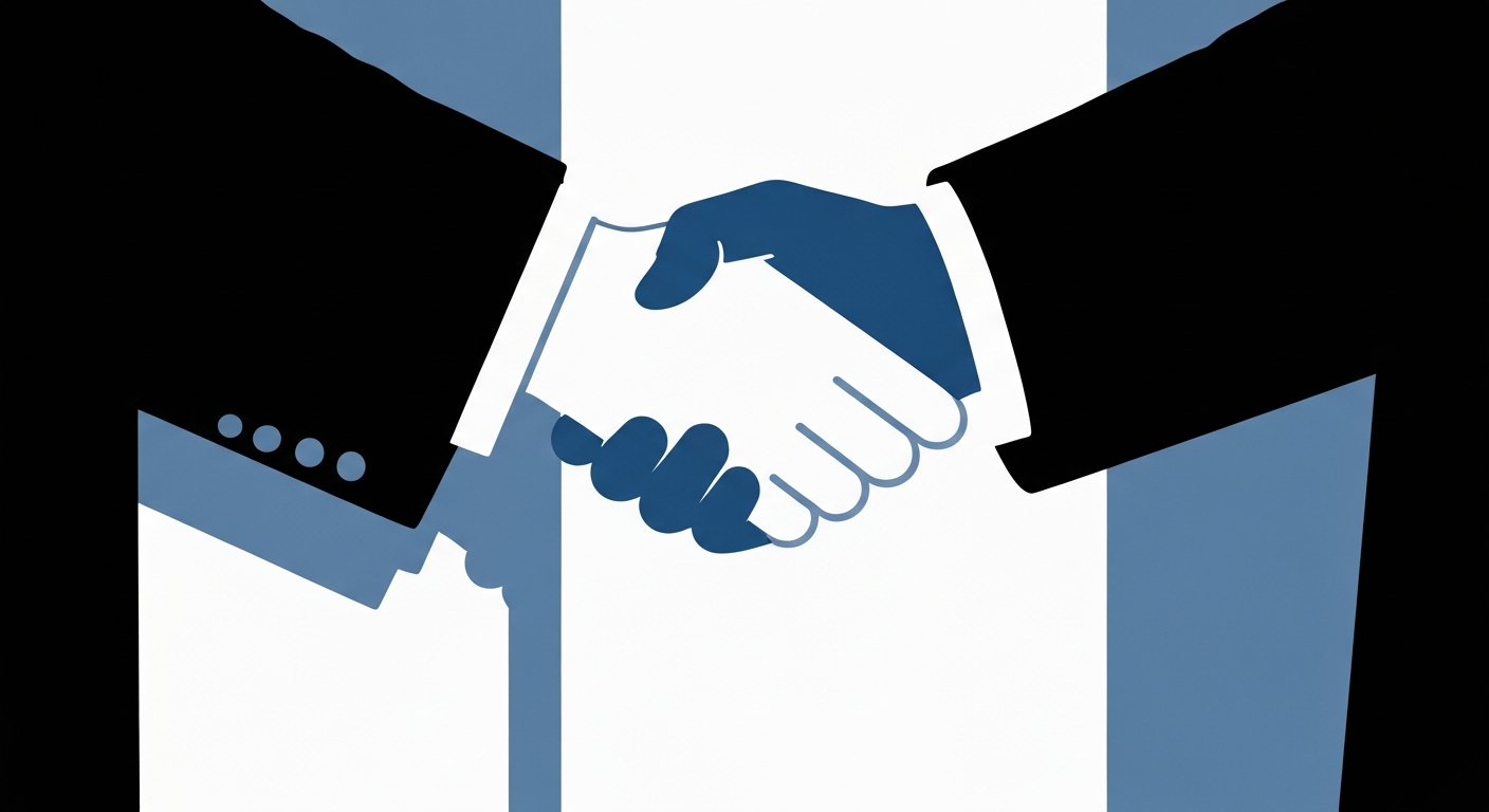 Abstract partnership or handshake symbol