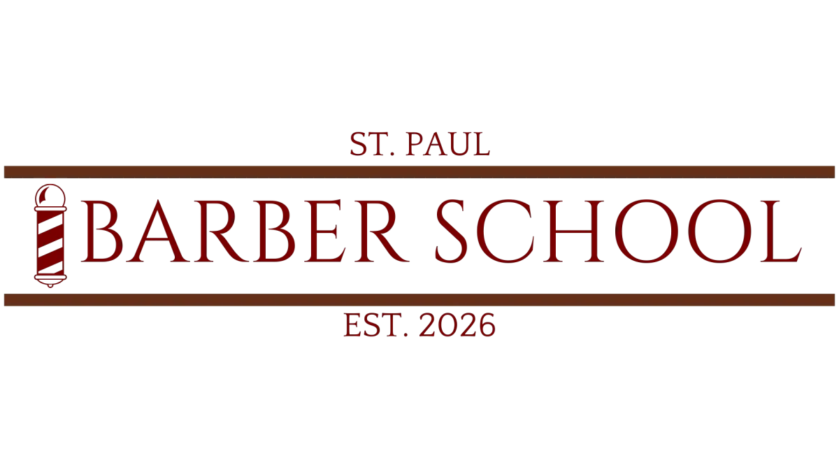 Website homepage for St. Paul Barber School, Accredited barber education and licensing