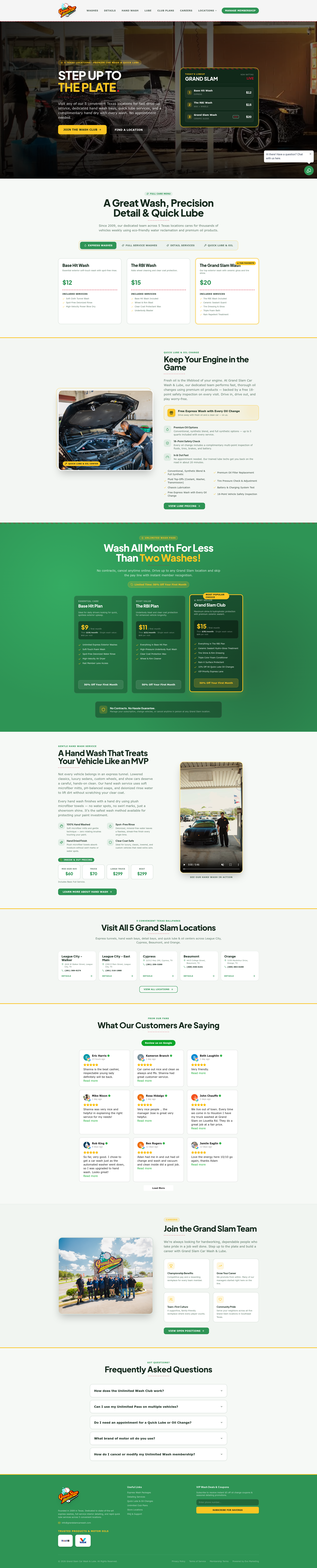 Grand Slam Car Wash & Lube website