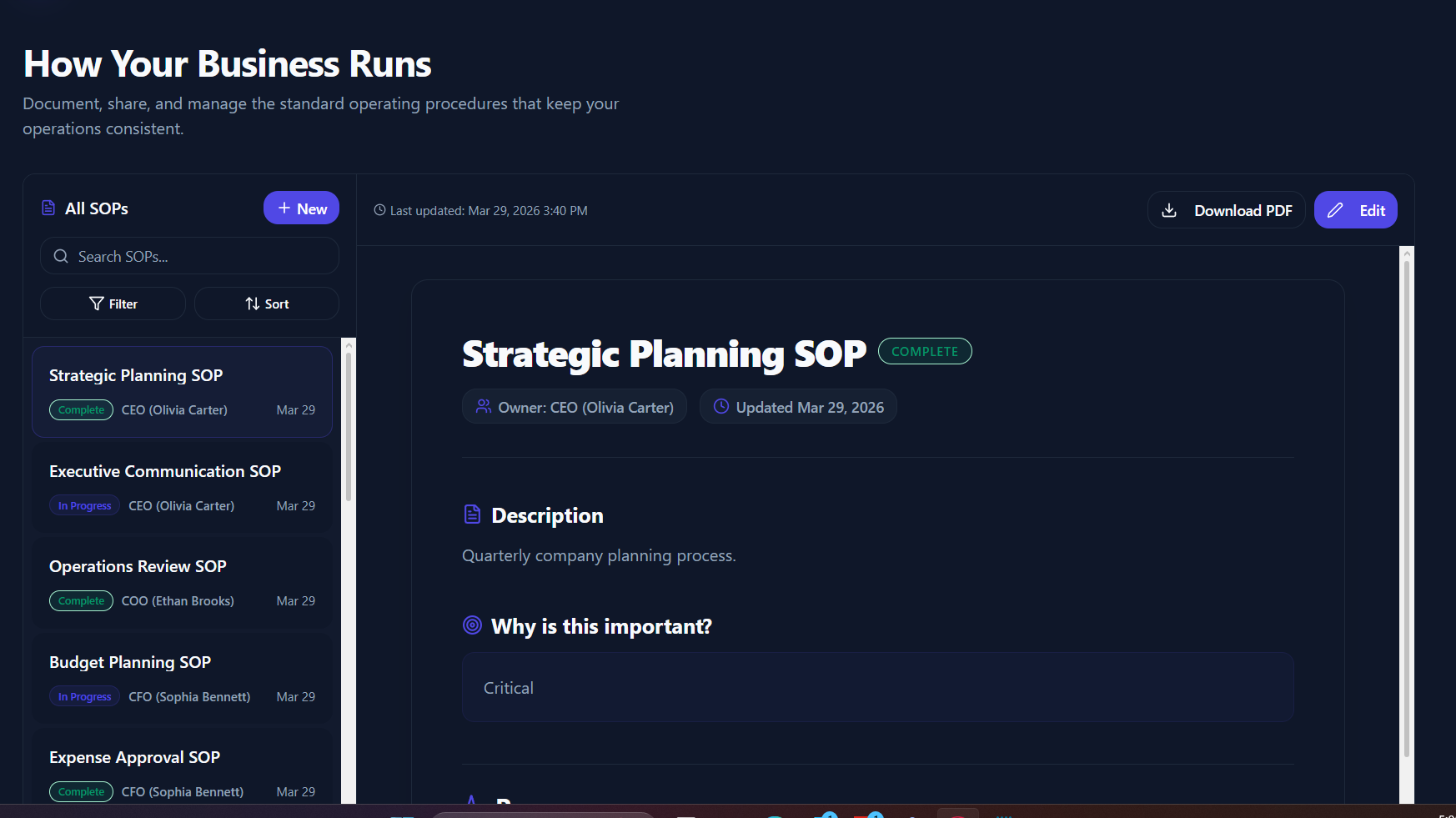 FlowbookOS SOP Manager