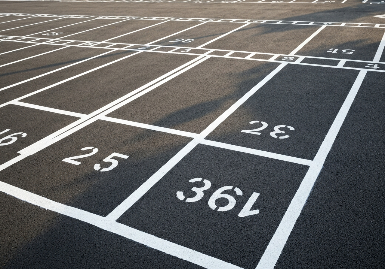 Line marking and bay numbering reinstatement after a car park resurface — Paddway Roadworks