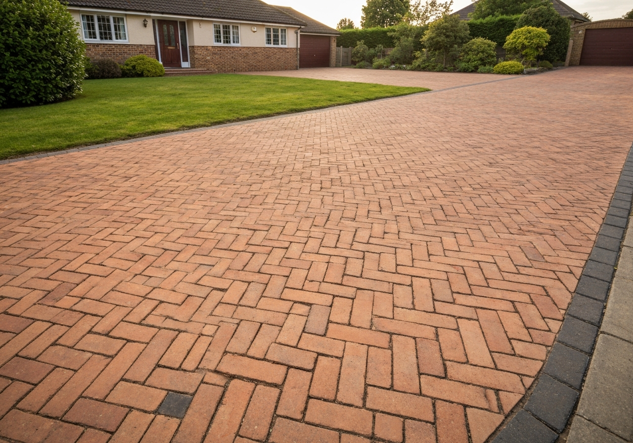 Clay brick block paving driveway in Wheatley, Doncaster