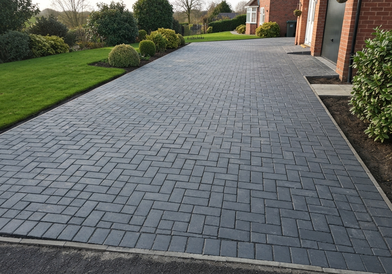 Block paving driveway installation in Newark, Nottinghamshire