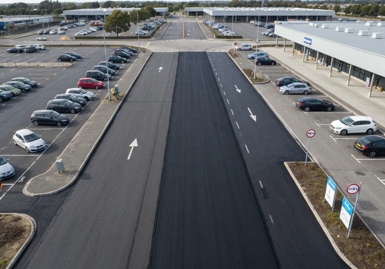 Phased car park resurfacing keeping a commercial site partially open — Paddway Roadworks