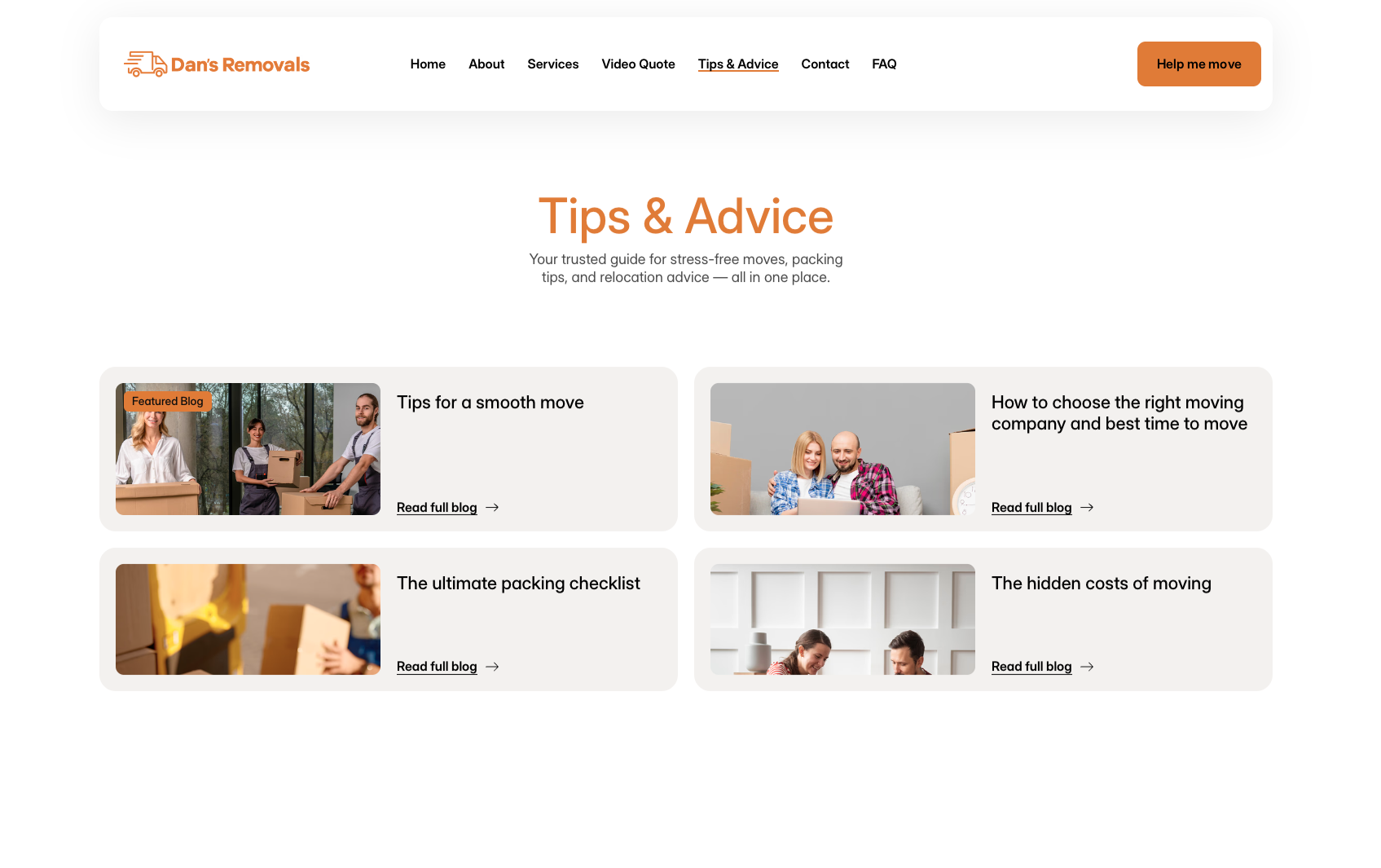 Dan's Removals After - Tips & Advice