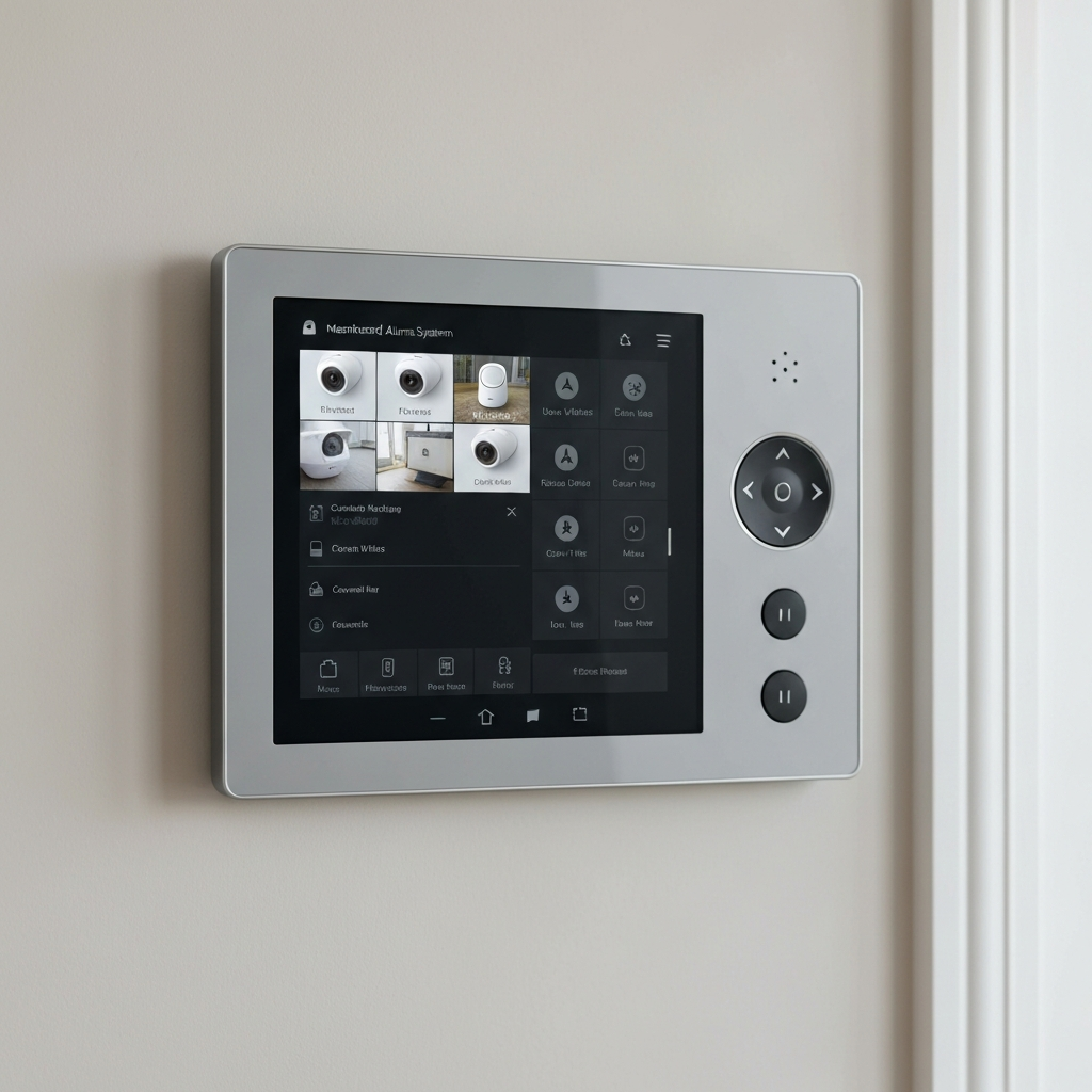 Monitored alarm system control panel Cornwall property
