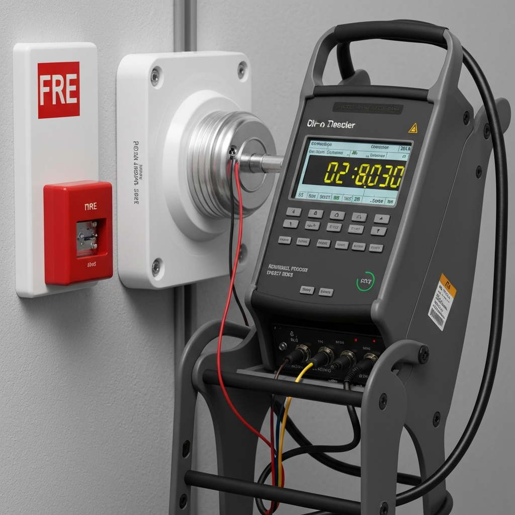 Fire alarm detector testing during maintenance visit