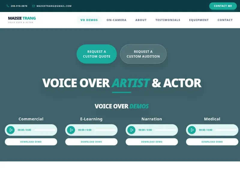 Maisie Trang VO Actor website preview