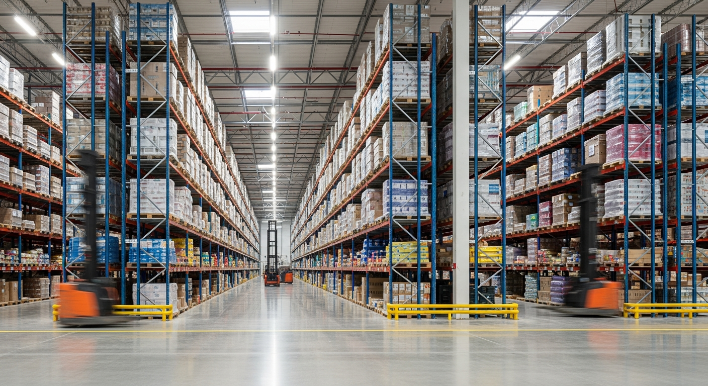 Modern logistics warehouse interior