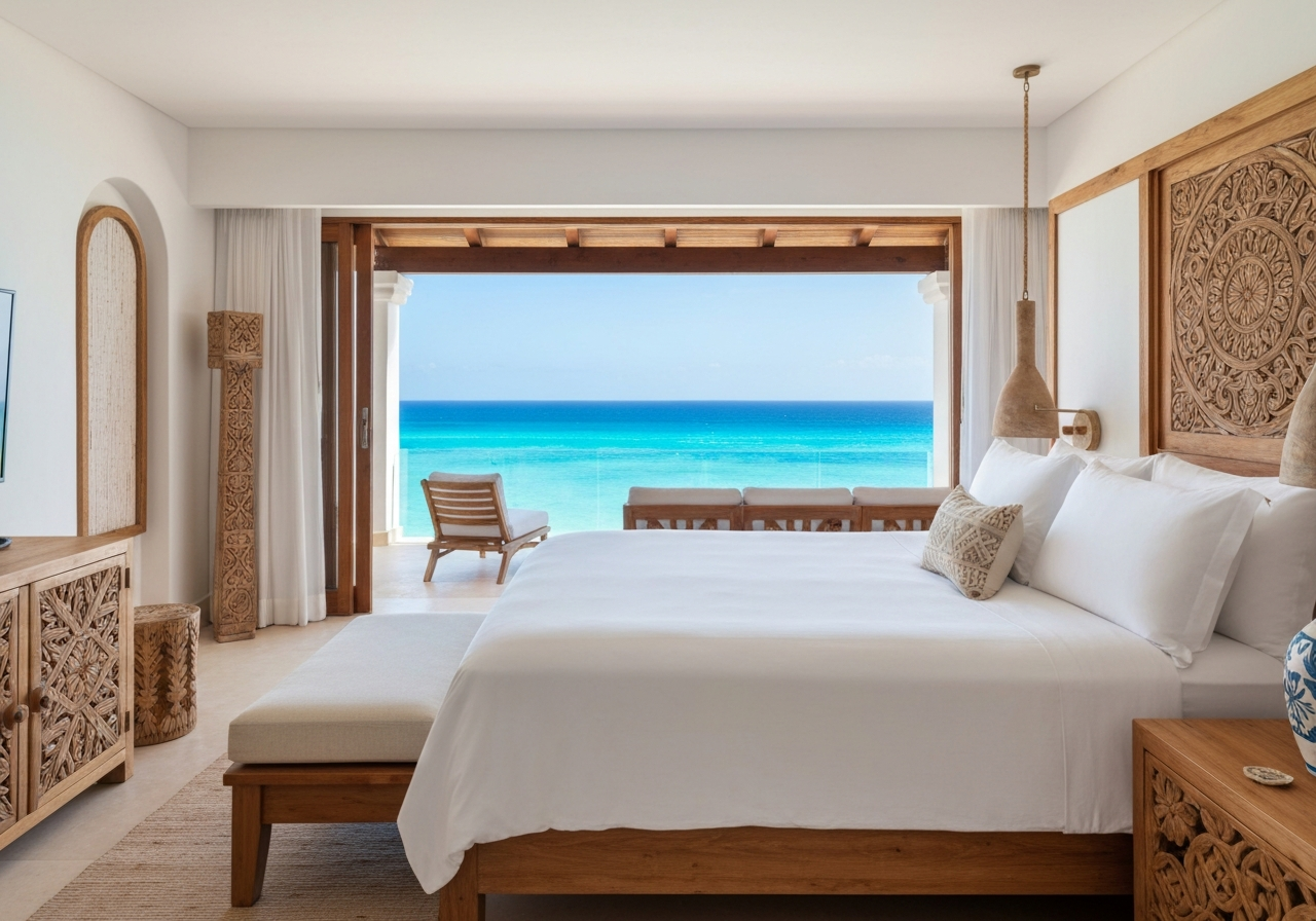 Suite de lujo Hotel Xcaret México con vista al Caribe
