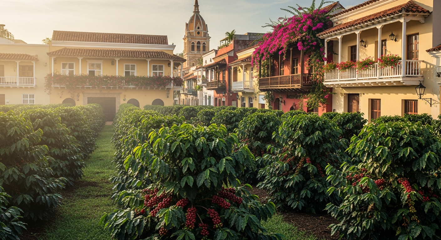 Colombia con Aroma a Café y Playa