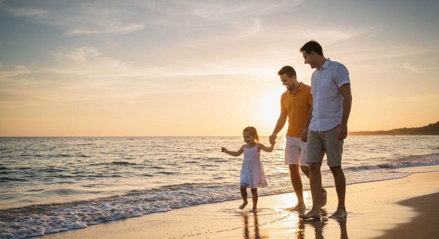 Familia en la playa