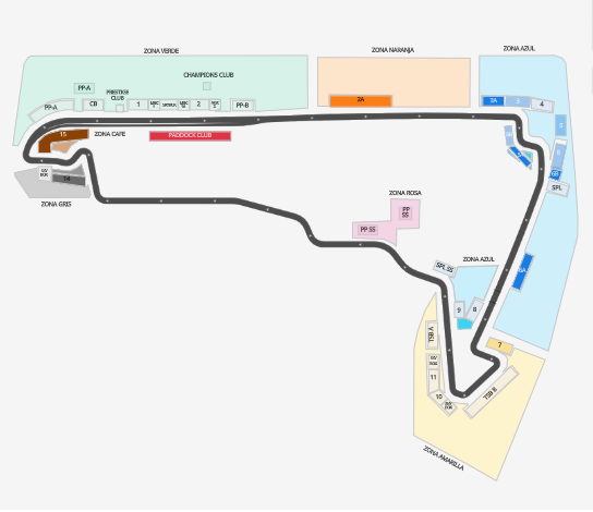 Mapa del evento Formula 1 Mexico