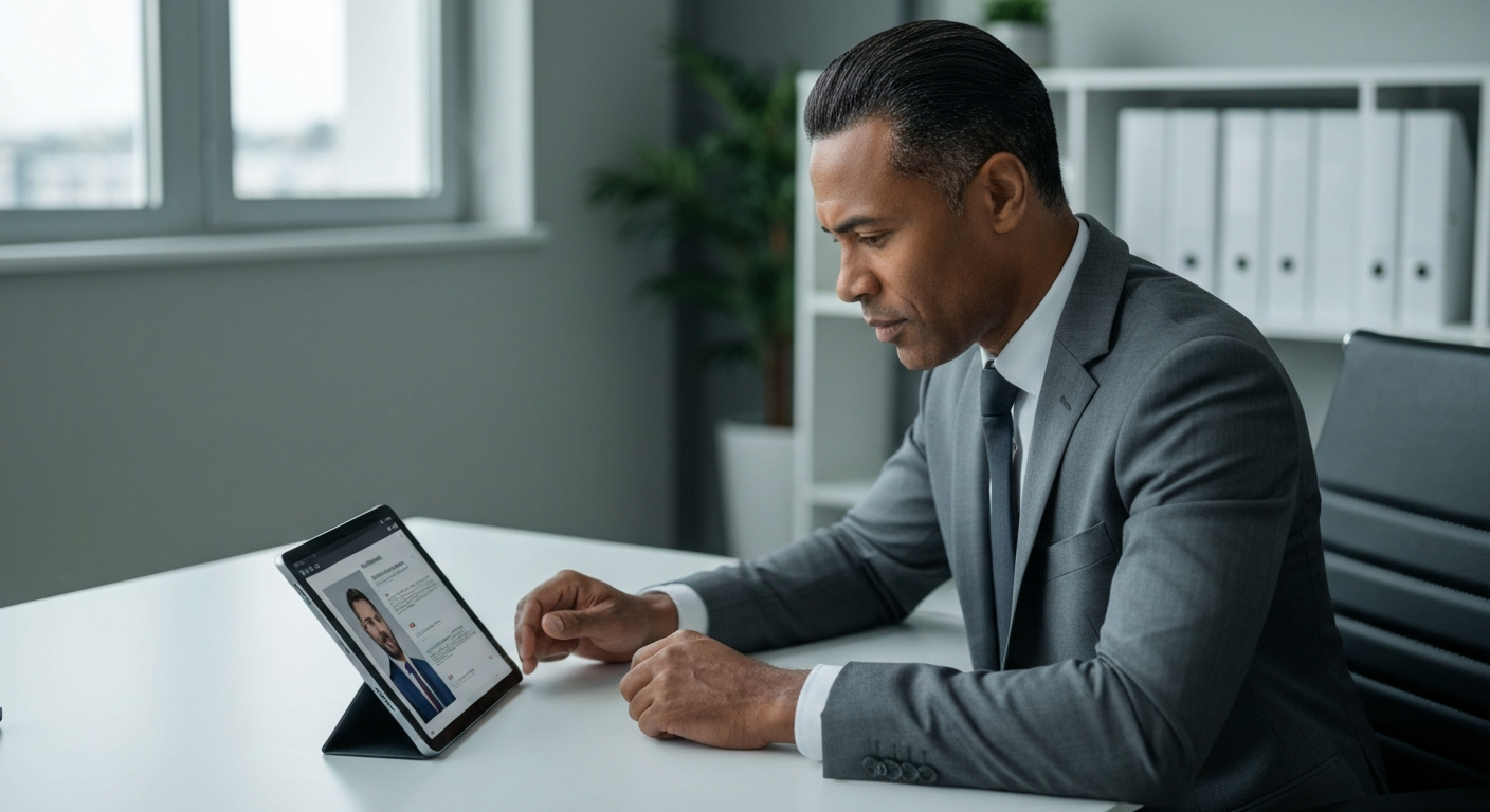 Lawyer reviewing new client appointments