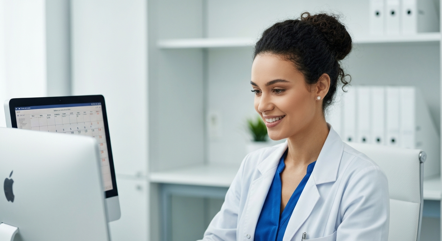 Healthcare professional with fully booked calendar