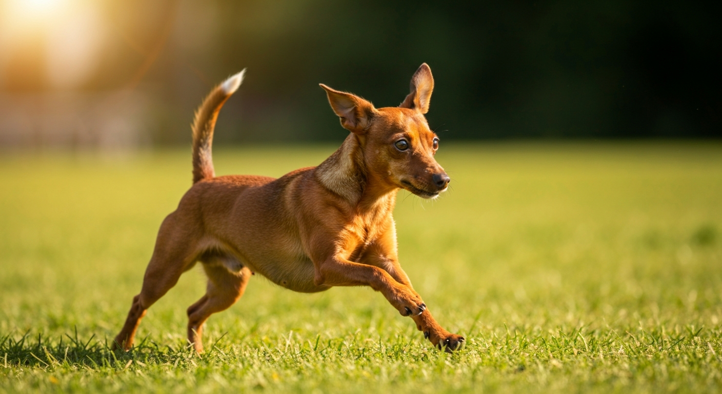 Toy Fox Terrier running in a park