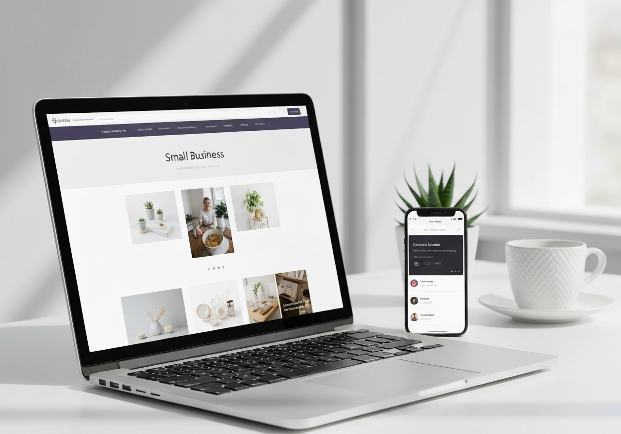 High converting website design for small businesses on laptop and phone