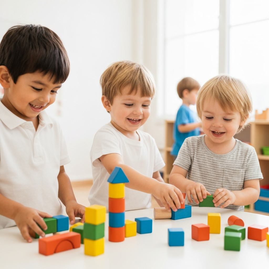 Kinders wat leer en ontwikkel by We Love Kids Kleuterskool