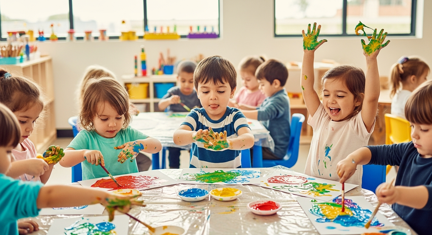 Kind besig met kreatiewe aktiwiteit by We Love Kids