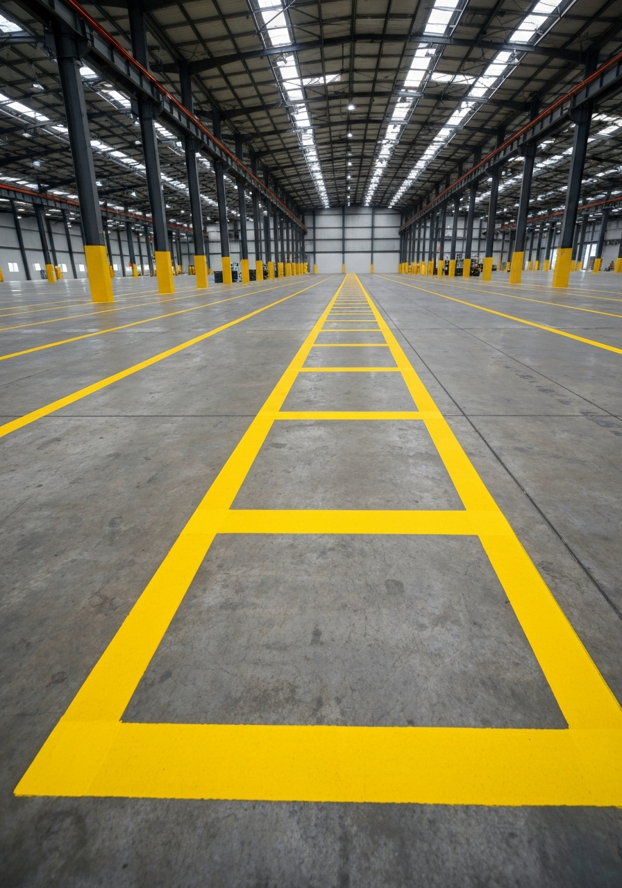 Warehouse floor markings